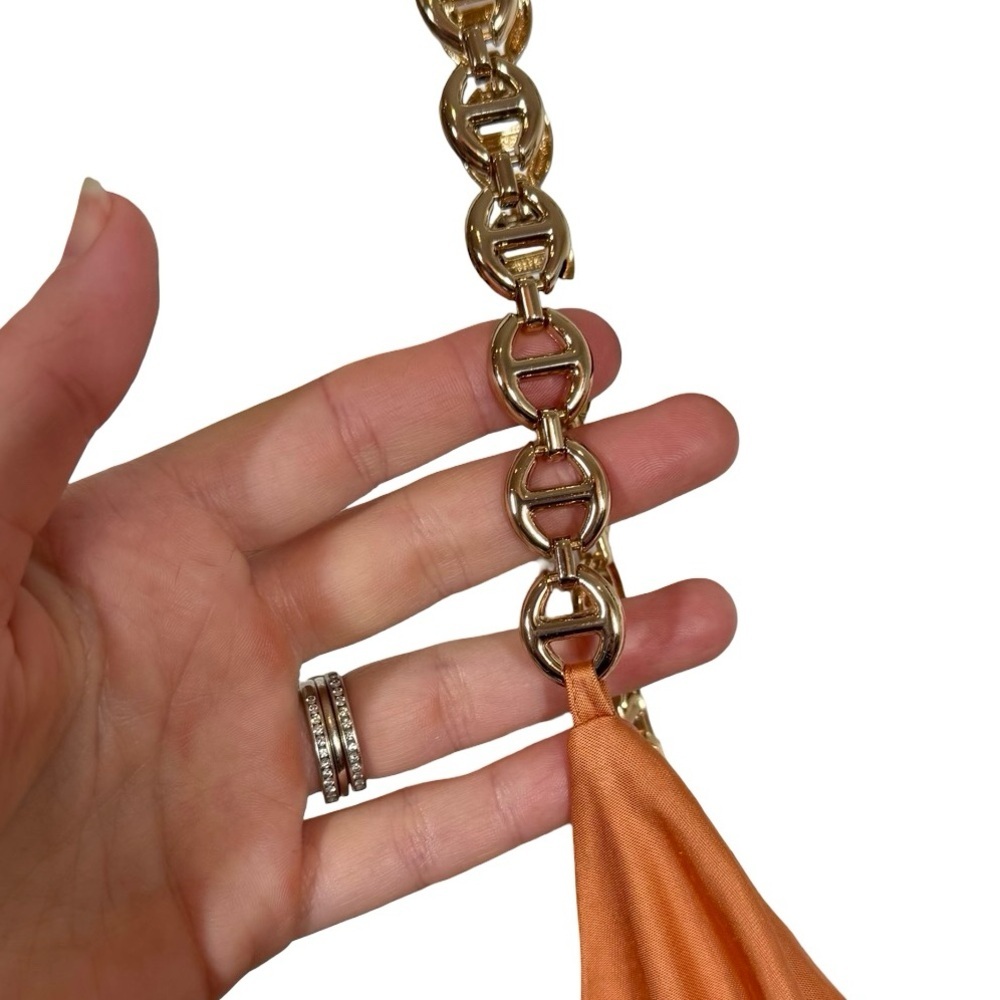 L'AGENCE Amina Cowl Neck Chain MIDI Slip Dress - Picture 6 of 10